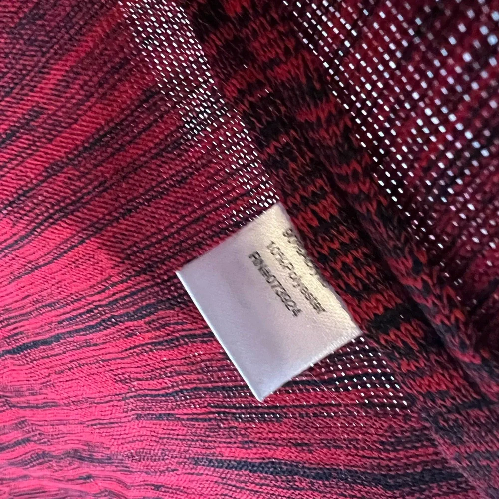 Ming Wang M Red and Black Striped‎ Women's cardigan